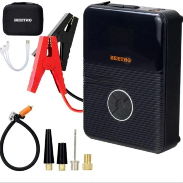 Power bank 4 in 1 beetro booster de baterry et gonfleur du pneu