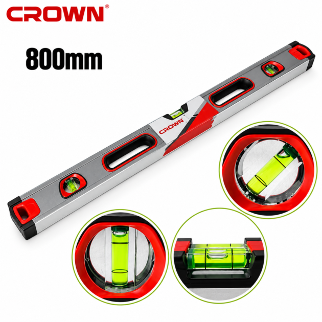 Niveau à bulle 80 Cm 0° - 45° - 90° en aluminium CROWN CPHML-SPA08