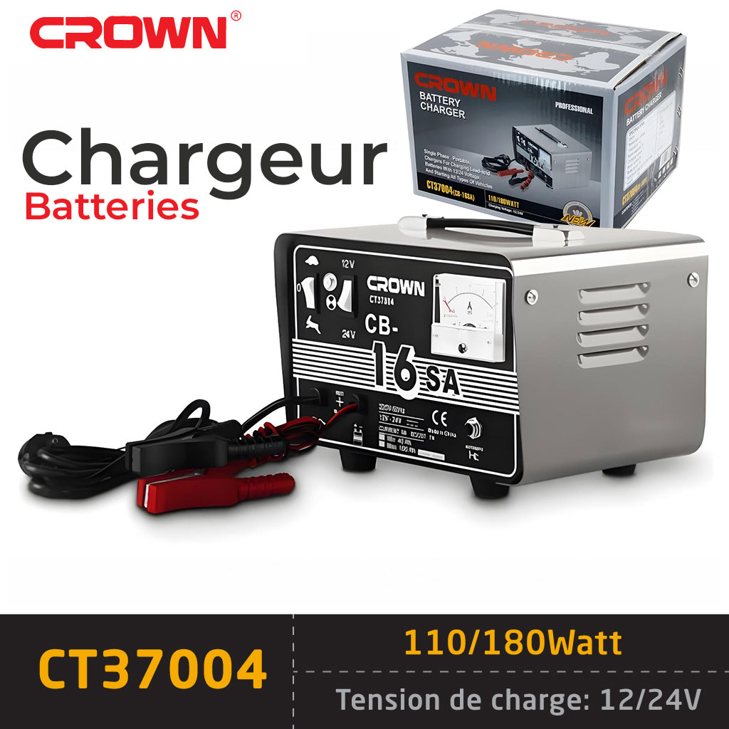 Chargeur De Batterie 12-24V 180W CROWN | CT37004