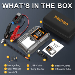 Compresseur De Voiture Avec Booster Batterie 23800MAH BEETRO - الصورة 2