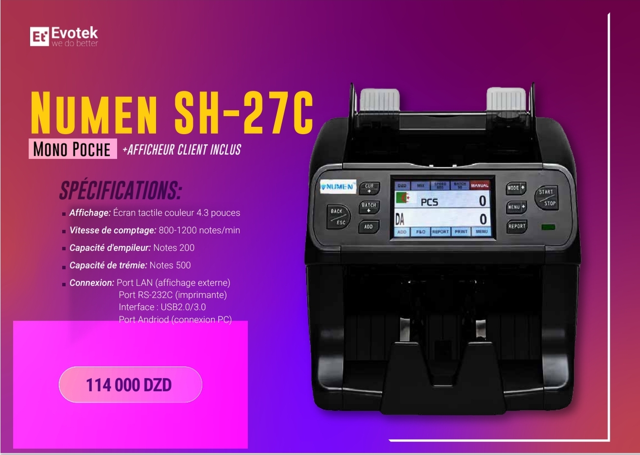 Compteuse des billet Numen 208c - الصورة 2