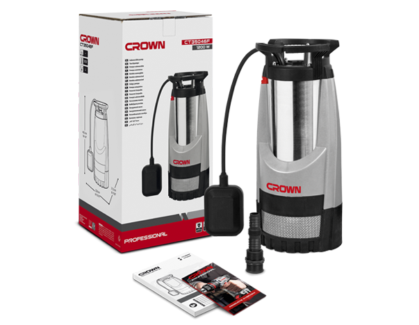 Pompe Immergée Vide Cave 1200W 44m Avec Flotteur CROWN | CT35046 - الصورة 2