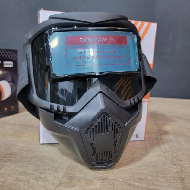 Masque De Soudage À Assombrissement Automatique - Visière De Protection pour Soudage Protection Faciale avec Cagoule Anti-Étincelles pour Meulage Et Polissage