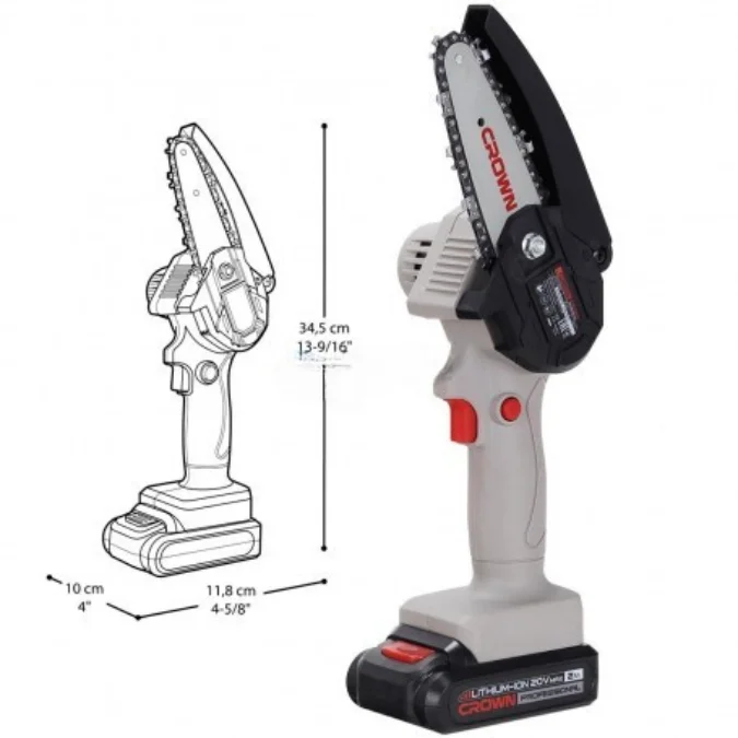 Mini scie à chaîne sans fil 20V 2Ah CROWN CT29023XS-2