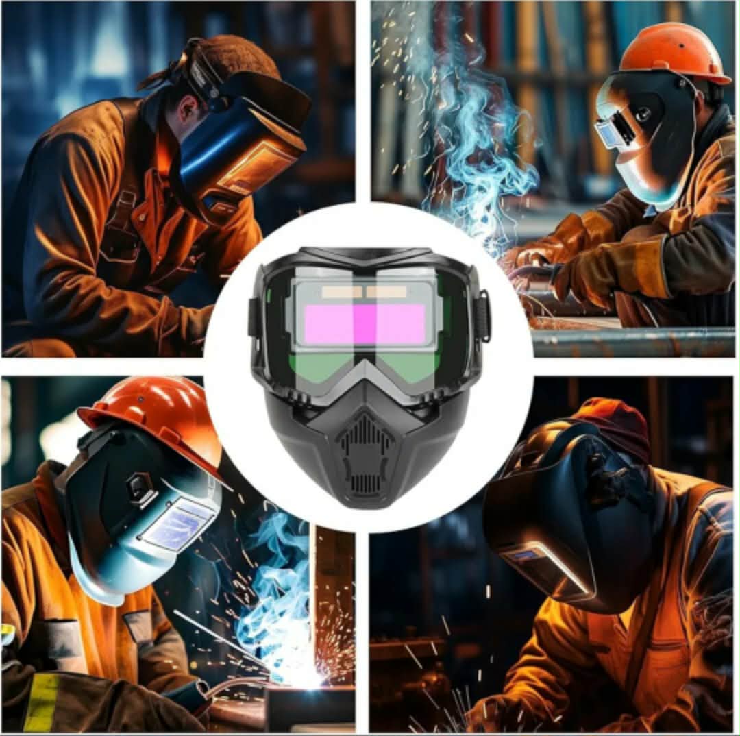 Masque De Soudage À Assombrissement Automatique - Visière De Protection pour Soudage Protection Faciale avec Cagoule Anti-Étincelles pour Meulage Et Polissage - الصورة 2
