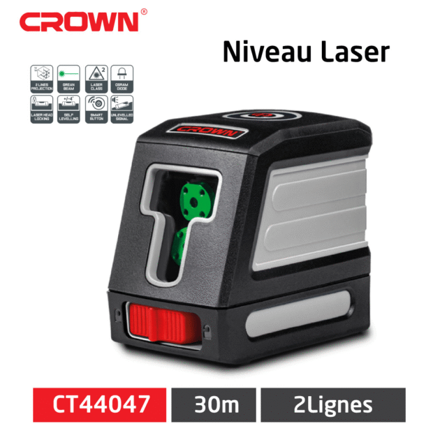 Niveau Laser 2 Lignes à Pilles 30m CROWN CT44047