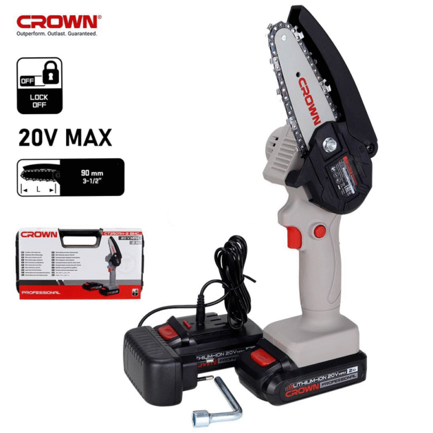 Mini Scie À Chaîne Électrique Sans Fil 20V 2Batterie 2,0Ah CT25011H-2 BMC | CROWN