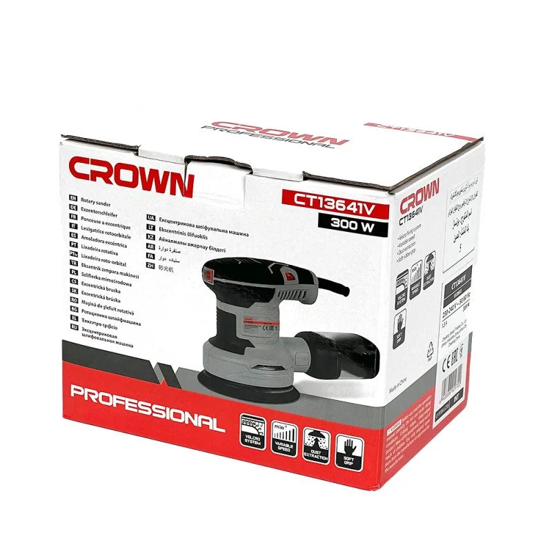 Ponceuse Vibrante Excentrique 125mm 300W CROWN CT13641