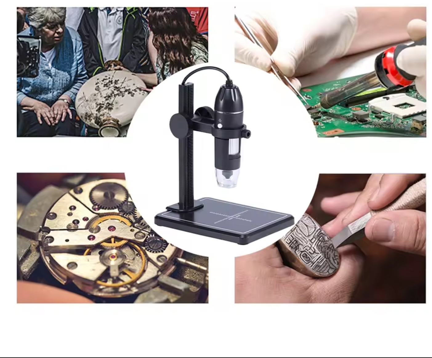 Microscope digitale x500 avec support et led - الصورة 2