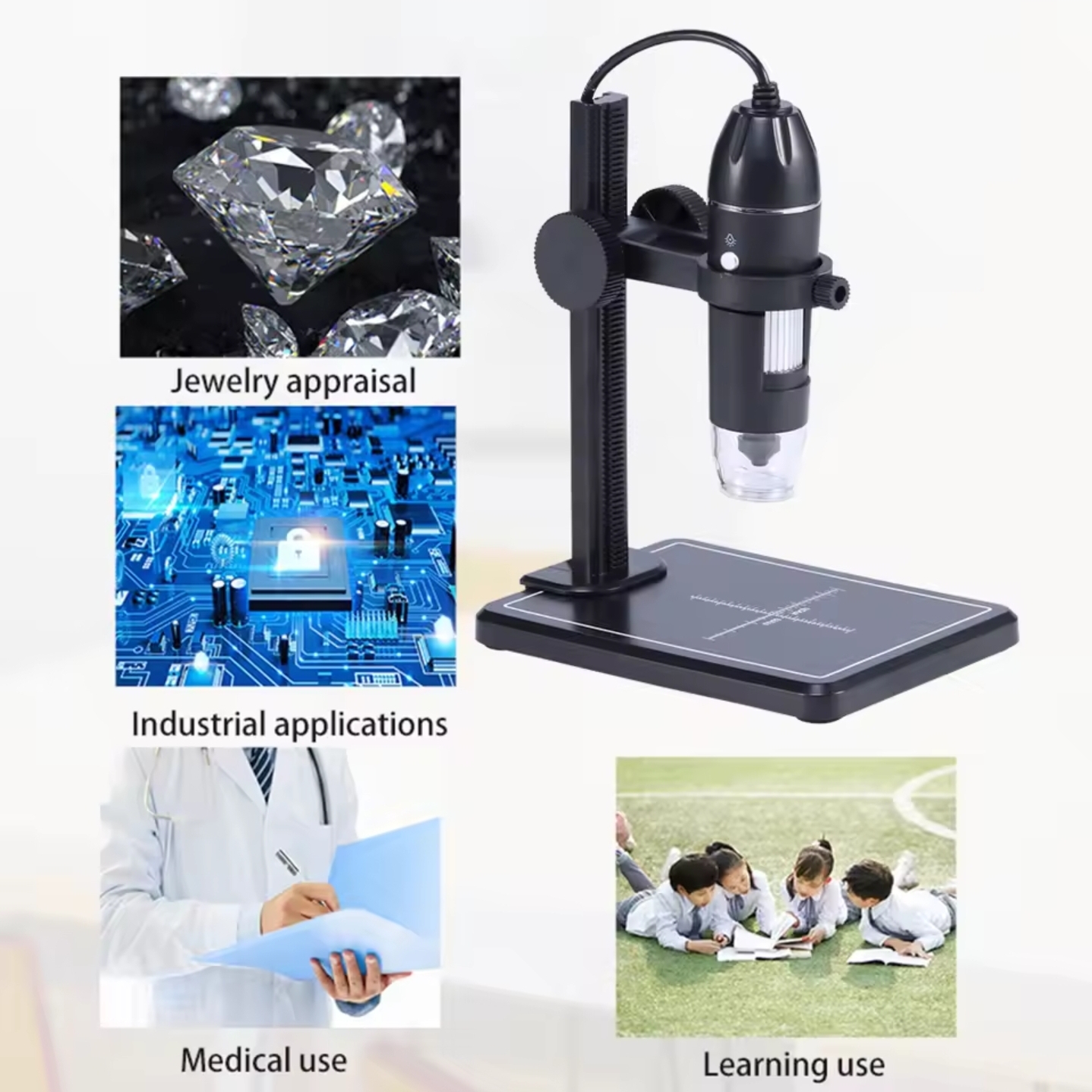 Microscope digitale x500 avec support et led