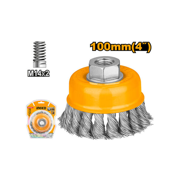 BROSSE METALIQUE POUR MEULEUSE 100MM INGCO WB21001