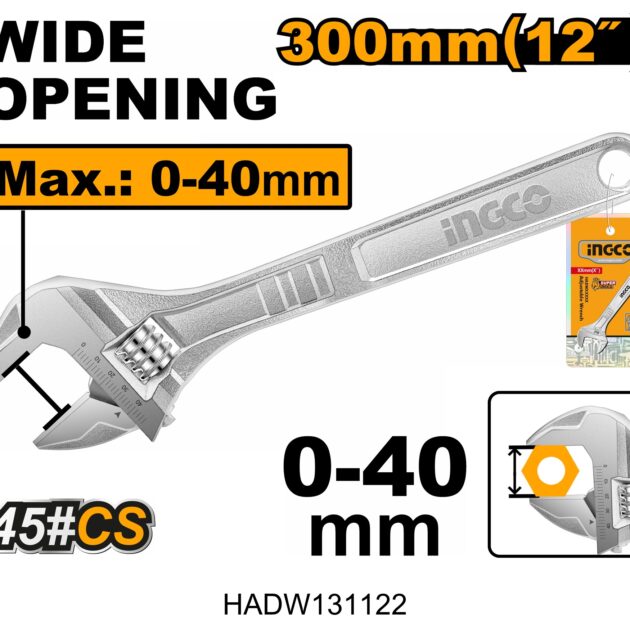 Adjustable wrench ingco HADW131122