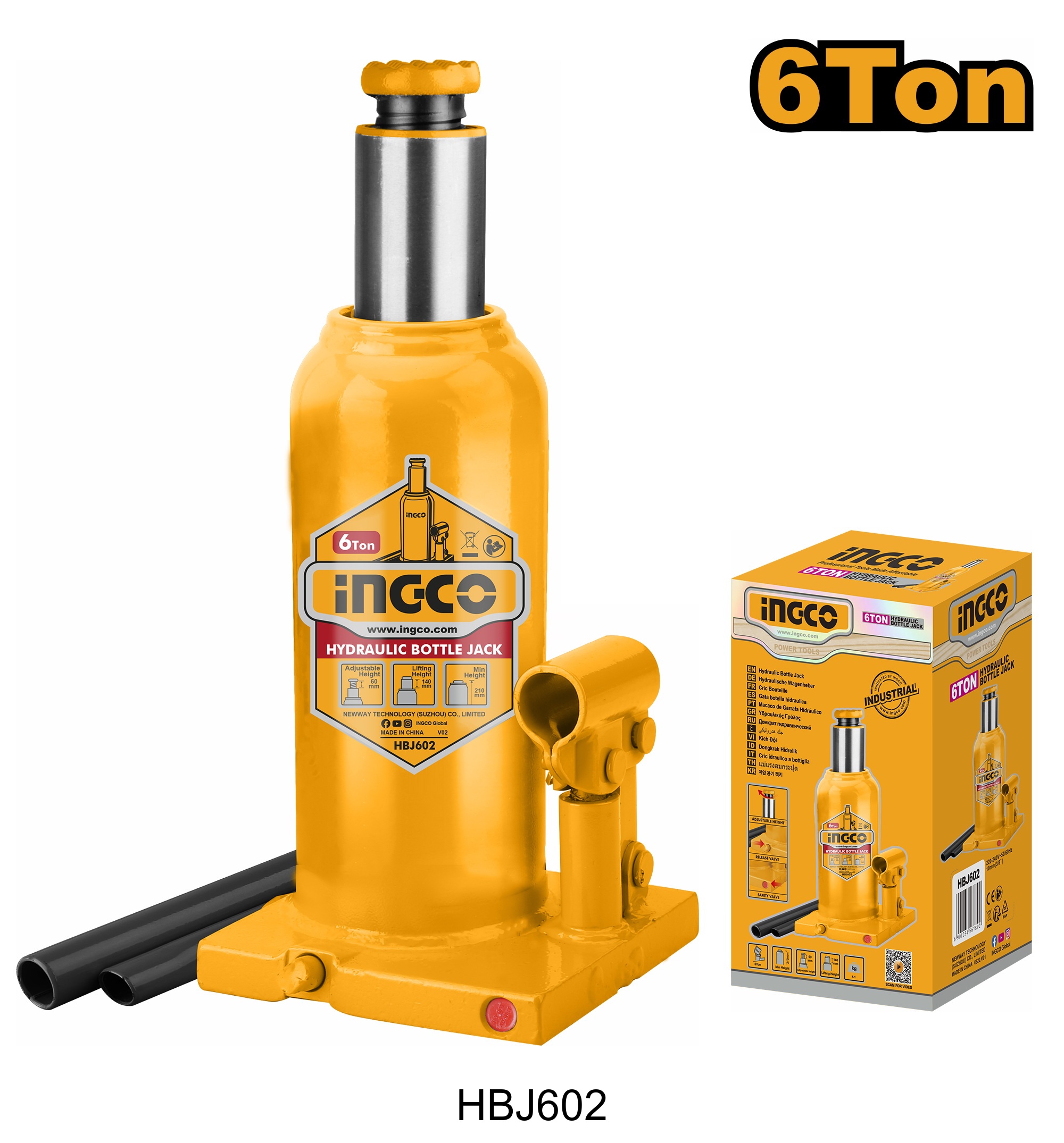 Hydraulic bottle jack ingco HBJ602