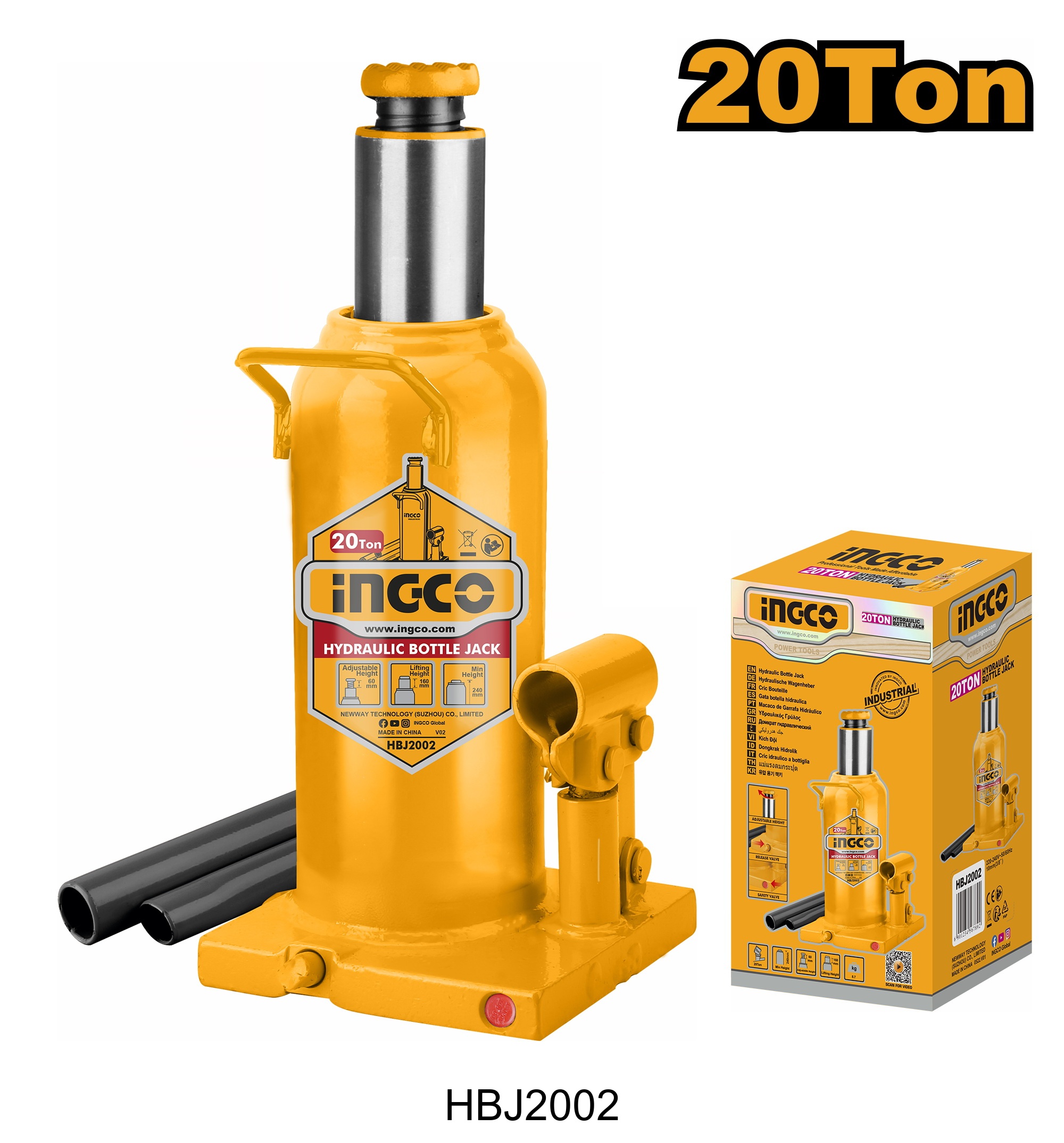 Hydraulic bottle jack ingco HBJ2002