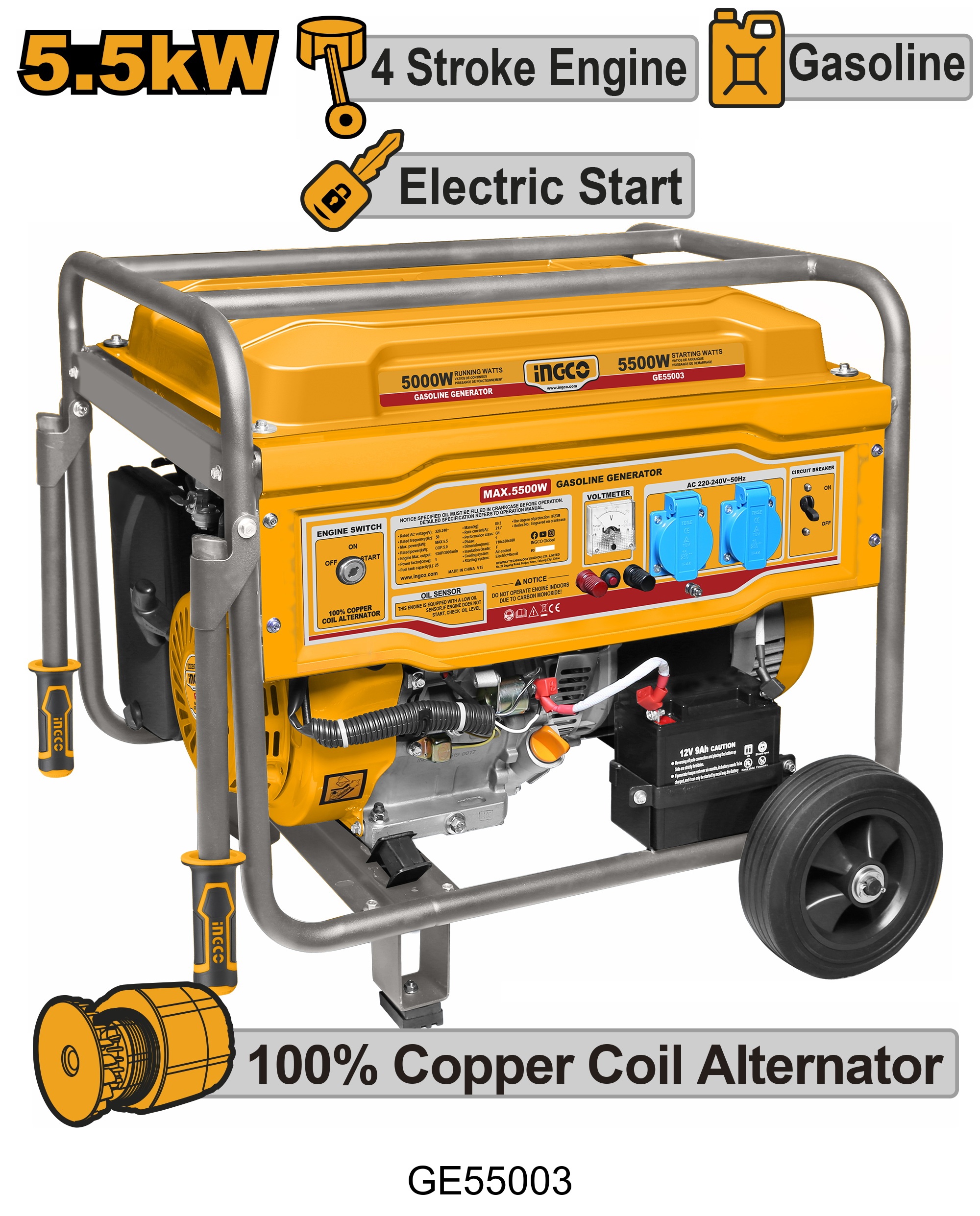 Gasoline generator GE55003 ingco