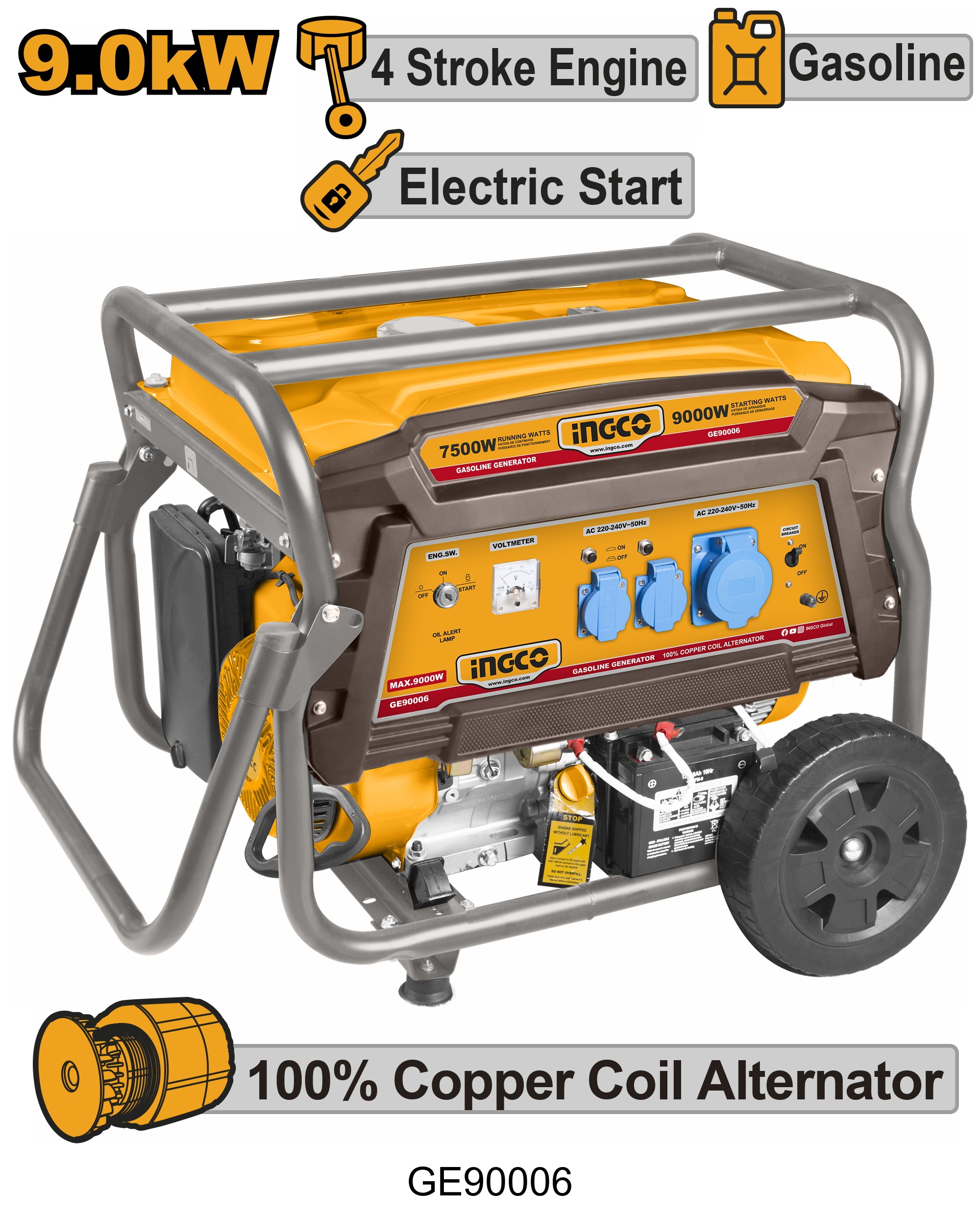 Gasoline generator GE90006 ingco