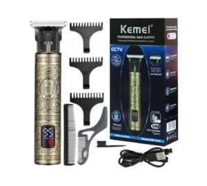 Kemei Tondeuse A Cheveux En Métal Rechargeable Avec Ecran 120 Minutes - 0 Mm - Km 1942- Gold