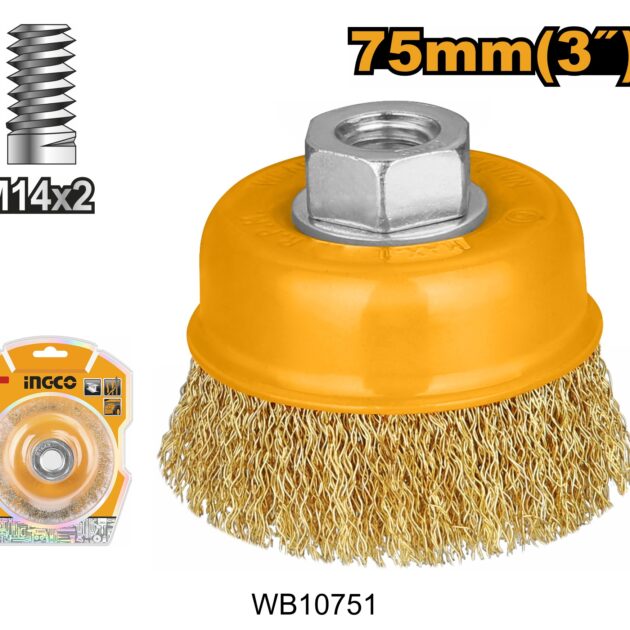 Brosse metalique pour meuleuse 75mm ingco