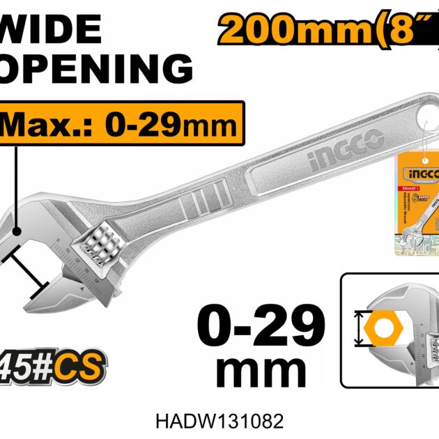 Adjustable wrench ingco HADW131082
