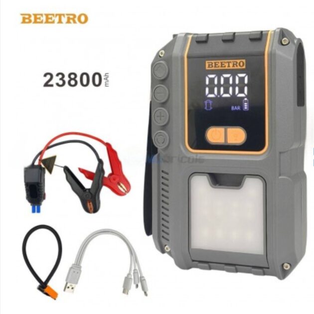 Power bank 4 in 1 booster baterie et gonfleur 10 bar lamp led et c beetro be0170