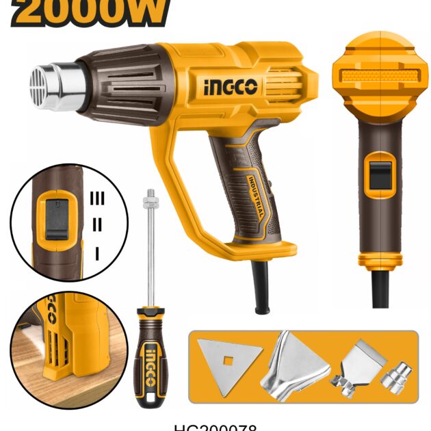 Décapeur thermique 2000W+3buses+1racleur SI INGCO HG200078