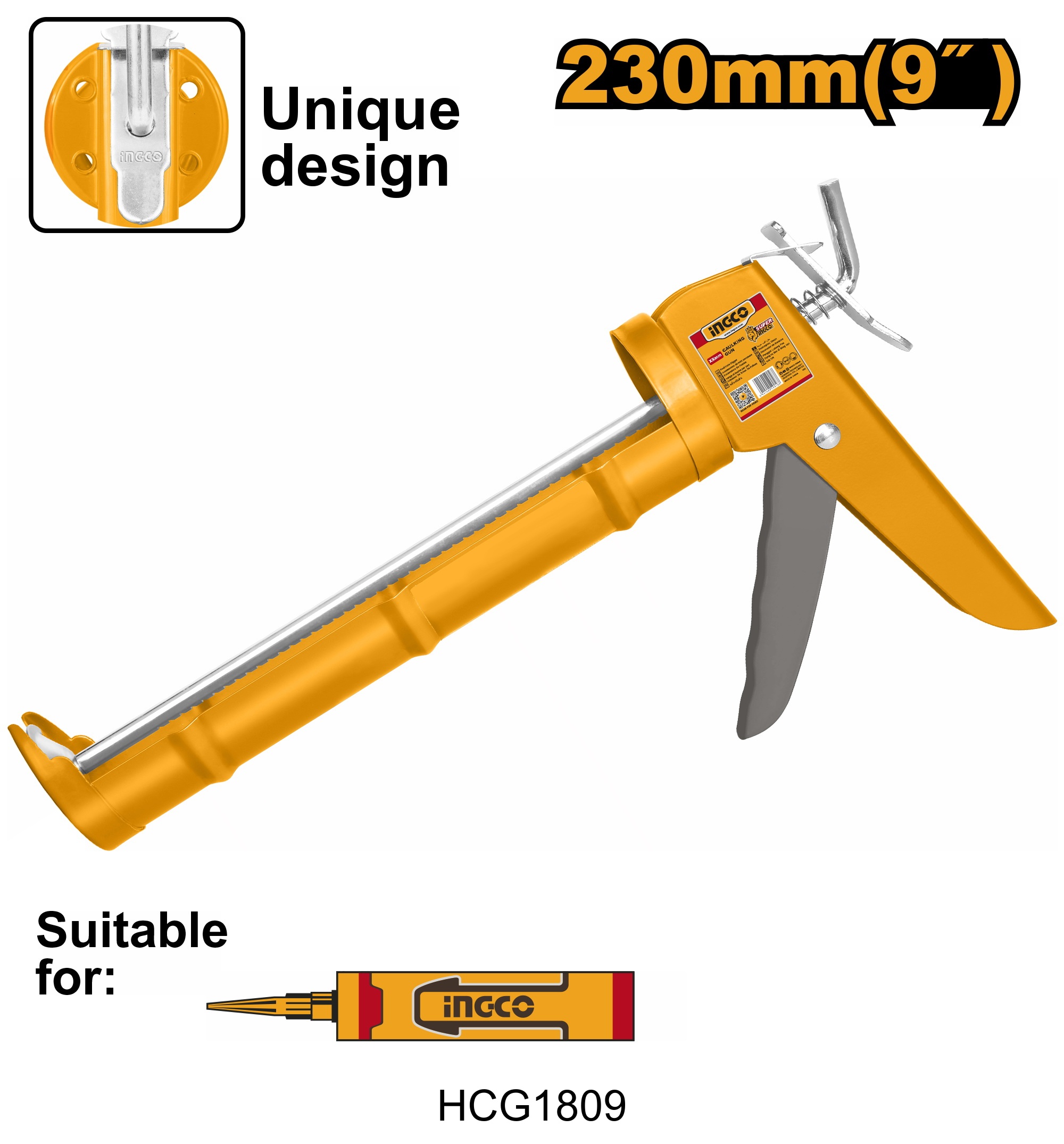 Pistolet à calfeutrer INGCO HCG1809