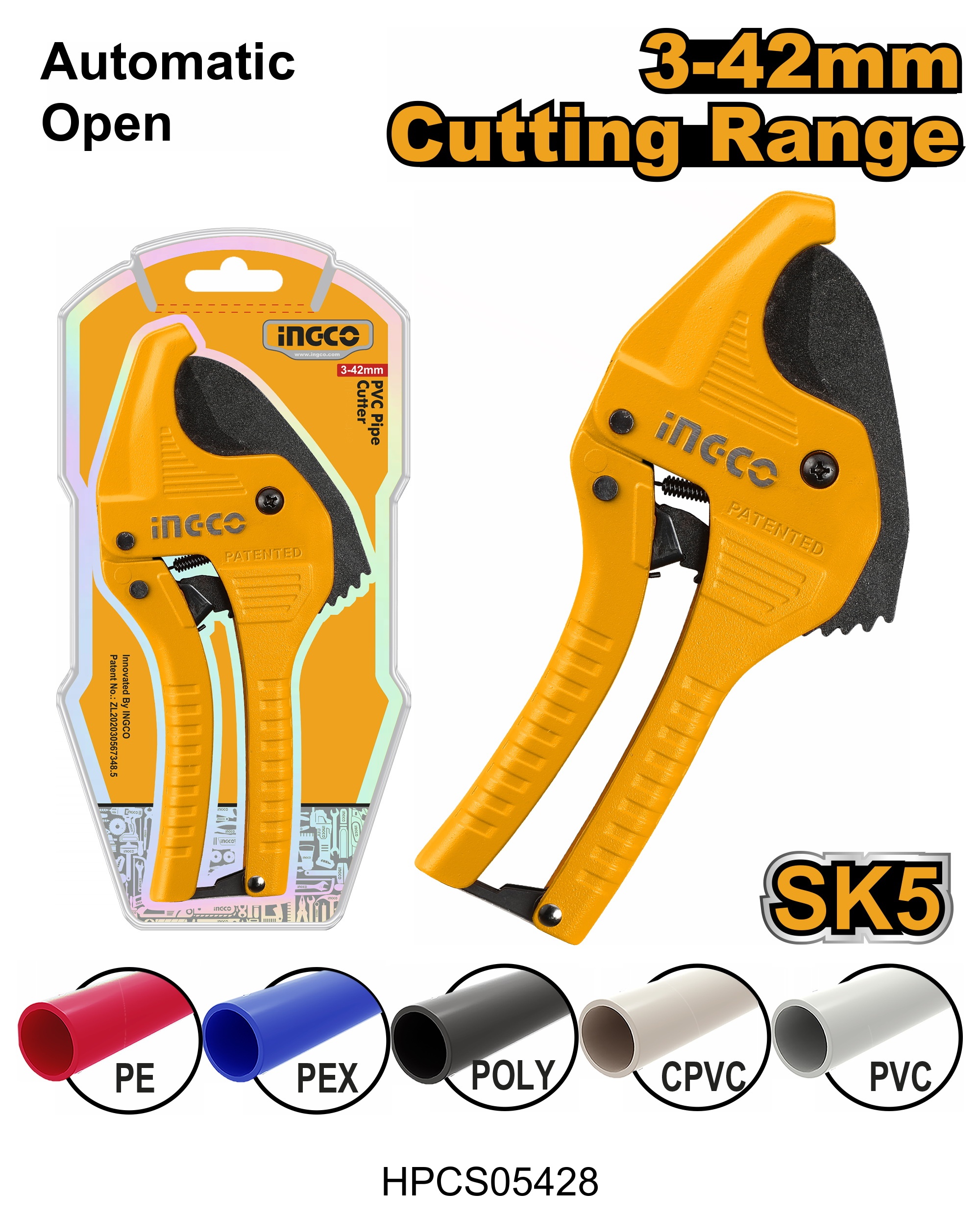 Jeu de pinces 5 pièces INGCO HPCS05428