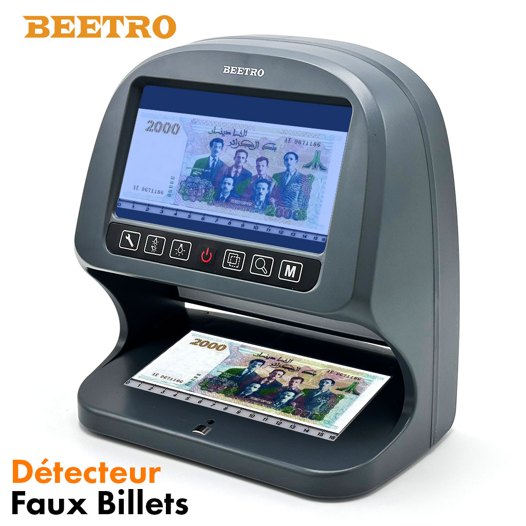 جهاز كشف العملات المزورة الشامل Détecteur universel de faux billets – BEETRO BE0161