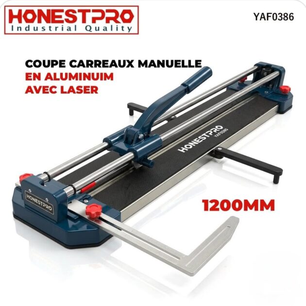COUPE CARREAUX MANUELLE EN ALUMINUIM 1200MM AVEC LASER HONESTPRO YAF0386
