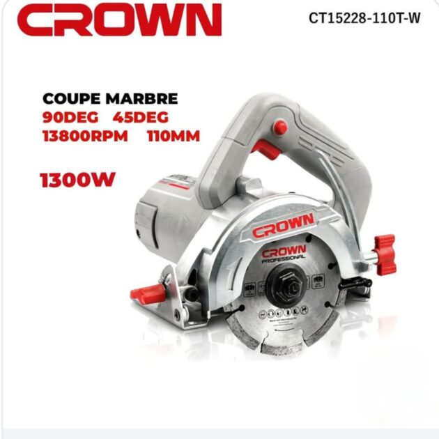 TRONCONNEUSE MARBRE 110MM 45/90DEG 1300W CROWN CT15228-110T-W