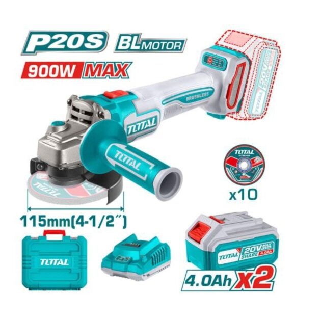 TRONCONNEUSE A BATERRIE TOTAL BL 2 BAT 4AH 115MM TAGLI211542