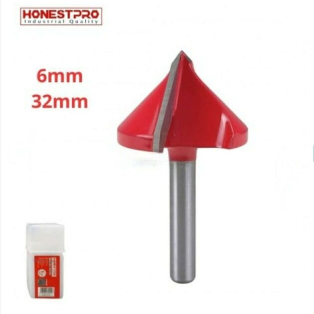 fraise à bois conique rouge ∅32mm tige 6mm HONESTPRO YAT0805