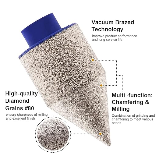 MECHE DE CHANFREIN DIAMANTEE PYRAMIDE POUR MEULEUSE M14-2-50MM