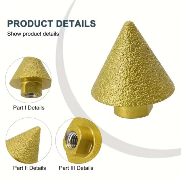 MECHE DE CHANFREIN DIAMANTEE PYRAMIDE POUR MEULEUSE M14-2-50MM