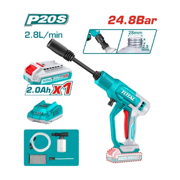 NETTOYEUR HAUTE PRESSION 20V 1BAT 2AH TPWLI20362