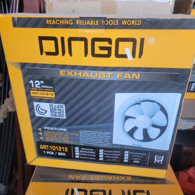 extracteur d'air industriel DINGQI de 12 pouces (300 mm), conçu pour une ventilation efficace dans des environnements tels que les cuisines, les ateliers ou les garages ART:101212