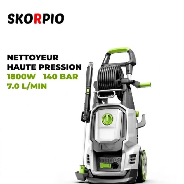 NETTOYEUR HAUTE PRESSION 140BAR 1800W SKORPIO | LT407G-1800B جهاز التنظيف بالضغط العالي