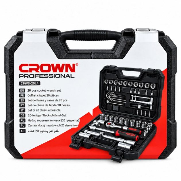 CAISSE A DOUILLE 1/2″ 20PCS CROWN CPHSW-XE20A