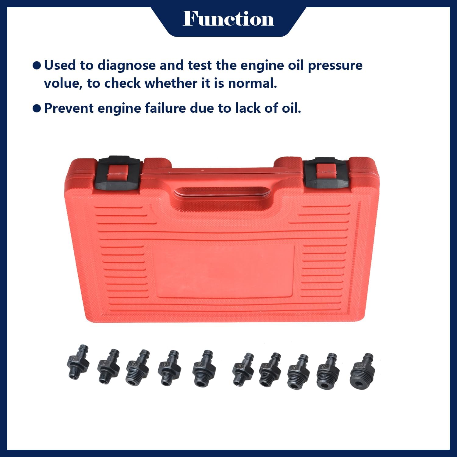 Outil de test de pression d'huile moteur 0-140 PSI - الصورة 2