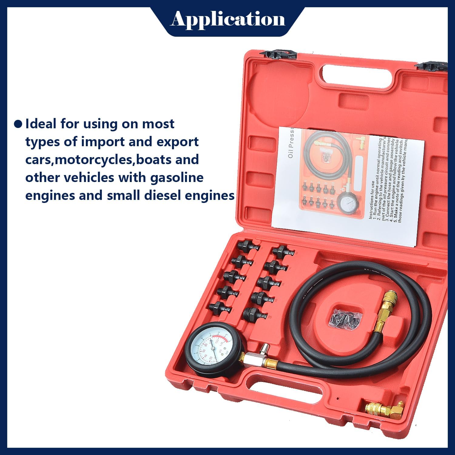 Outil de test de pression d'huile moteur 0-140 PSI - الصورة 5