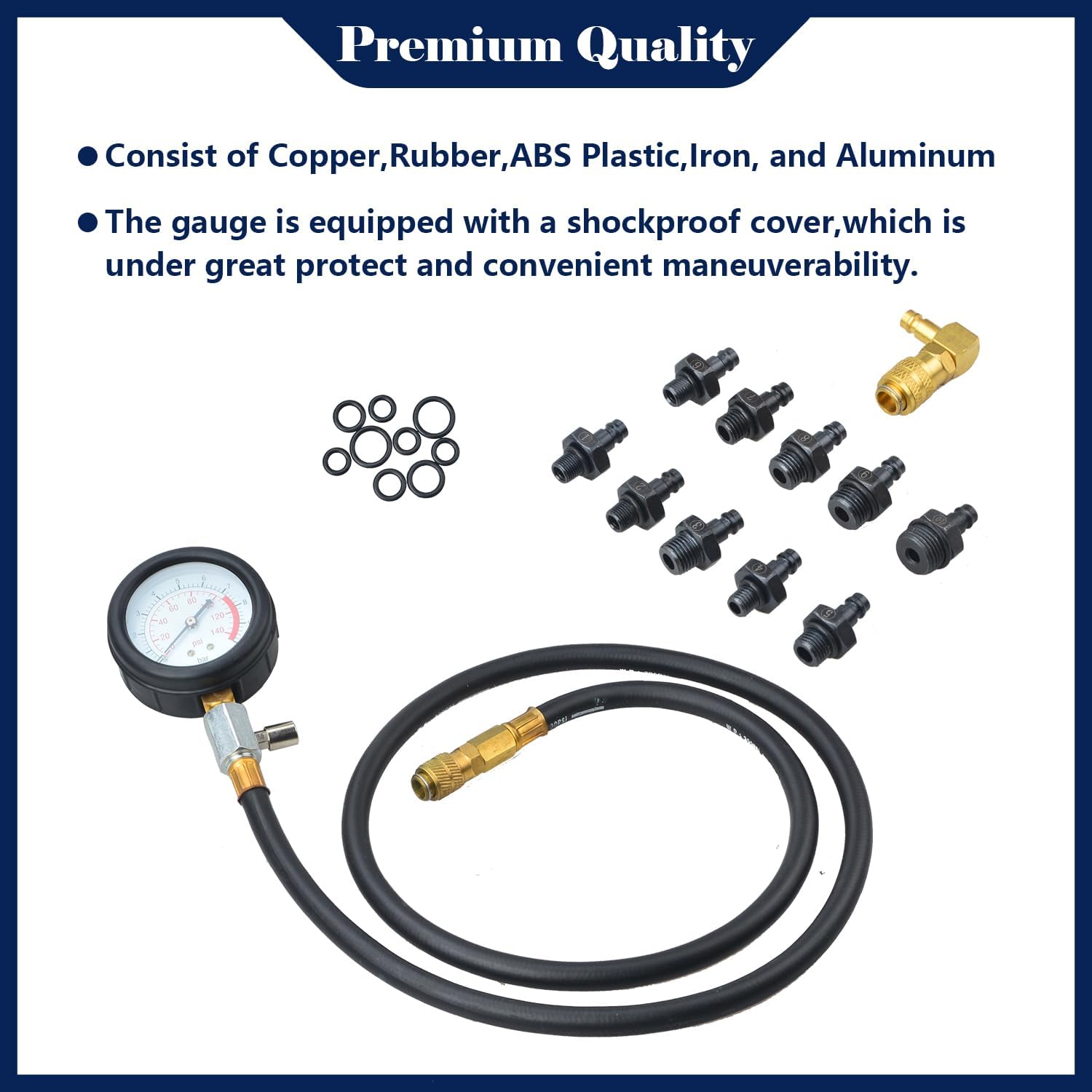 Outil de test de pression d'huile moteur 0-140 PSI - الصورة 4