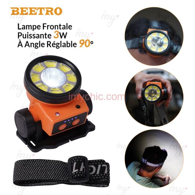 Lampe Frontale À Détection De Mouvement Avec Recharge Rapide Type-C Beetro LA445