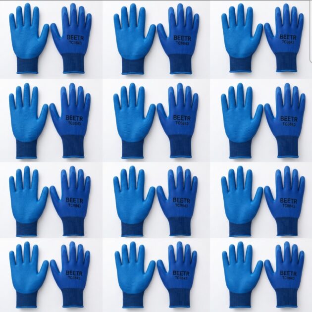 Ensemble de 12 paires de gants de protection taille 10 bleu BEETRO TC0843