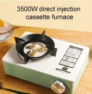 Réchaud de camping à cassette d'extérieur, réchaud à gaz portable, réchaud à barbecue, adapté pour le butane, très approprié pour le camping et la randonnée (couleur : vert, taille : 29 x 20 x 8,5 cm)