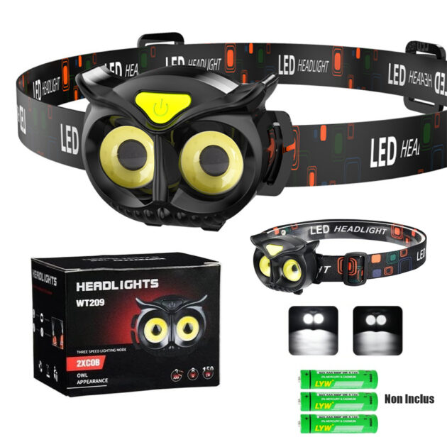 lampe frontale à LED en forme de hibou WT209