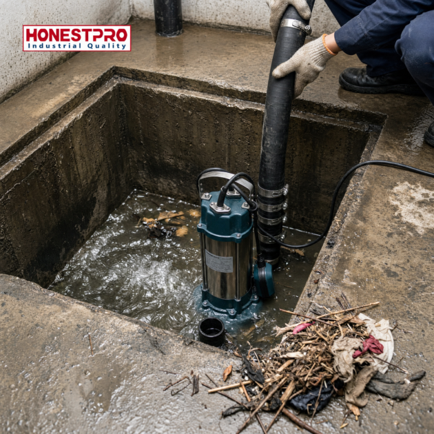 POMPE SUBMERSIBLE 1500W YAE4637 BROYEUR HONESTPRO