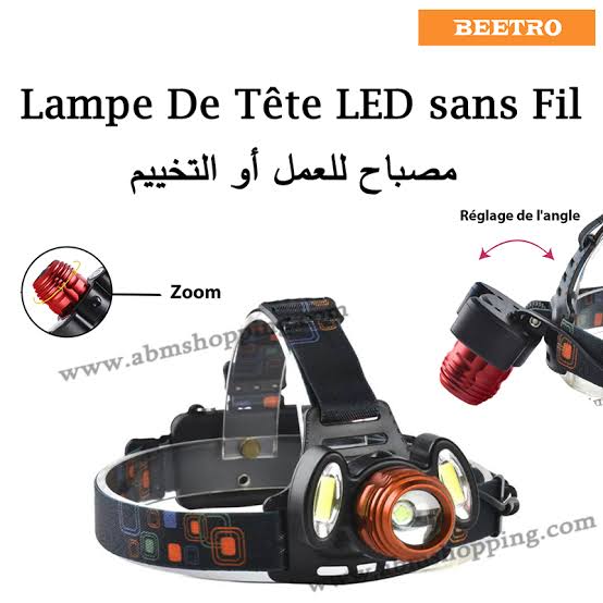 Lampe Frontable Portable Lumineuse Sans Fil Double Batteries Rechargeables Beetro LA294