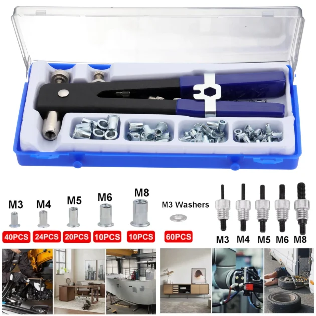 Kit de riveteuse à écrous filetés 170X avec outil d'insertion M3-M8