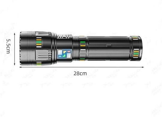 Lampe torche LED rechargeable X-Balog600, luminosité maximale de 40 000 lm, noire - الصورة 2