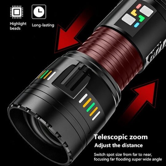 Lampe torche LED rechargeable X-Balog600, luminosité maximale de 40 000 lm, noire - الصورة 3